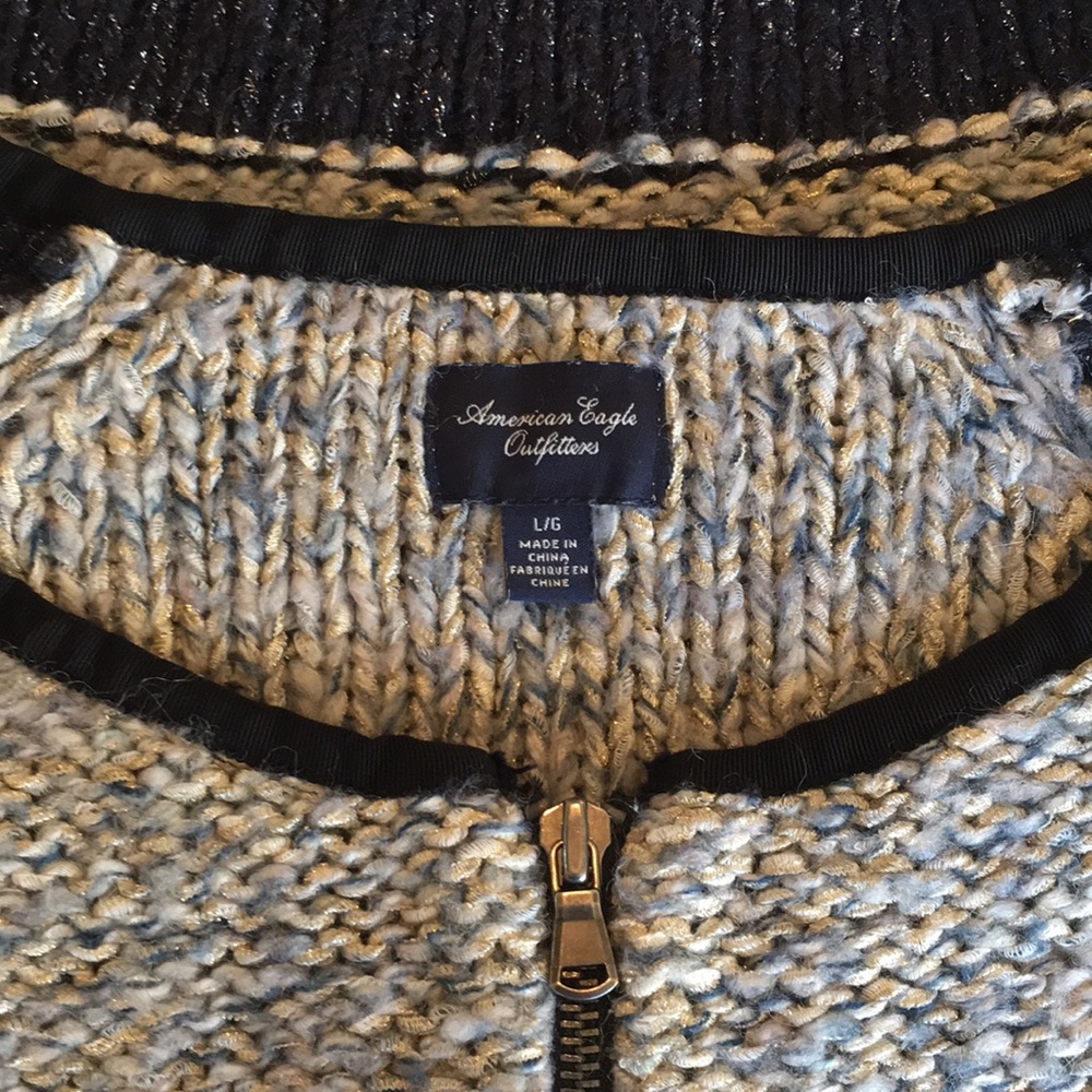 American Eagle Outfitters metallic zip-up … - Picture 9 of 10